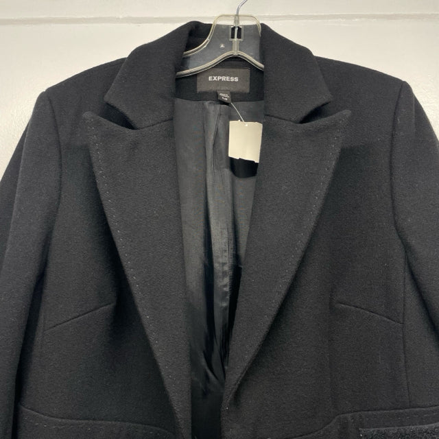 Express Women's Size S 5-6 Black Solid Single button Coat
