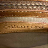 Coldwater Creek Caramel Solid Leather Crossbody Handbag