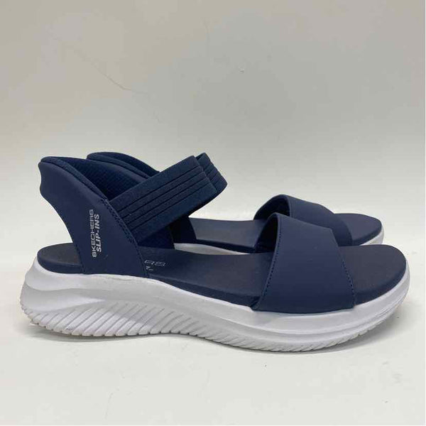 Skechers Size 7 Women's Navy Solid Strappy Sandals
