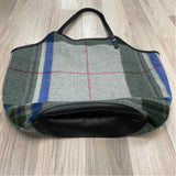 Jack Gomme Gray-Multi Fabric Plaid Tote Handbag