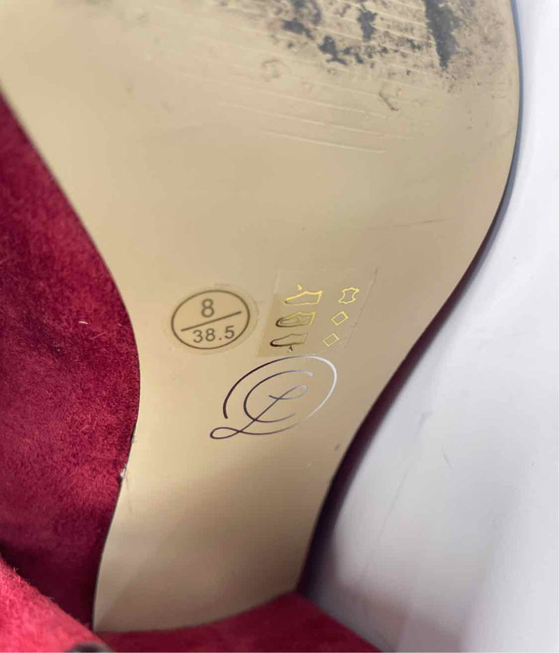 Chinese Laundry Size 38-8 Women's Red Solid Heel Shoes