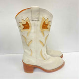 Frye Size 6.5 Women's White Embroidered Western Boots