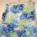 IBKUL Size M Women's Blue-Multi Pattern Pull On Skort