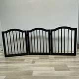 Dark Brown Pet Gate with Arched Top