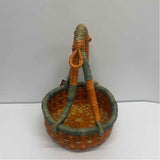 Alaffia Baskets Orange-Green Savannah Grass Basket
