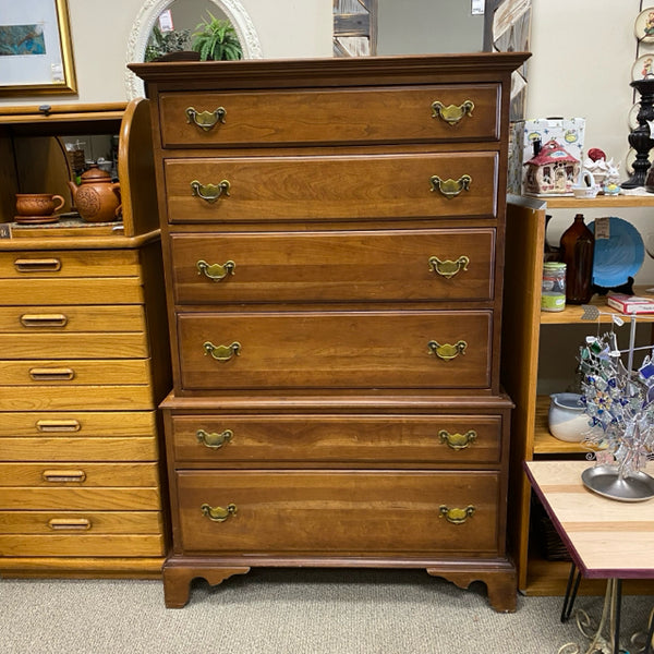 Unique Furniture Makers High Boy Brown Wood Dressers/Chest