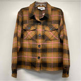 BB Dakota Steve Madden Women's Size L Brown-Multi Plaid Button Up Jacket