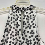 White House Black Market Size 8-M Women's White-Black Polka Dot Halter Dress