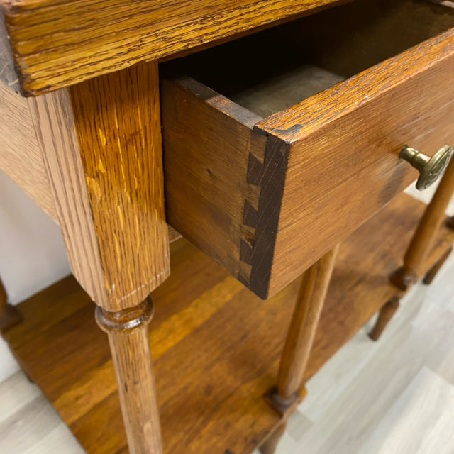 Brown Wood 3 Drawer Console - Sofa Table
