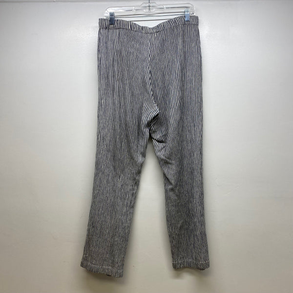 Fresh Produce Size 6-M Women's Gray-White Stripe Elastic Waist Pants