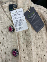 Shannon Passero Size M-S Women's Beige Solid Button Up Sweater