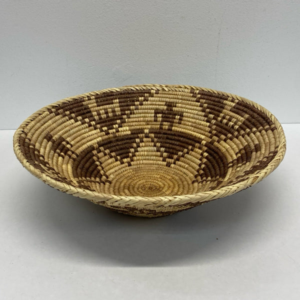 Tan-Brown Round Wicker Basket