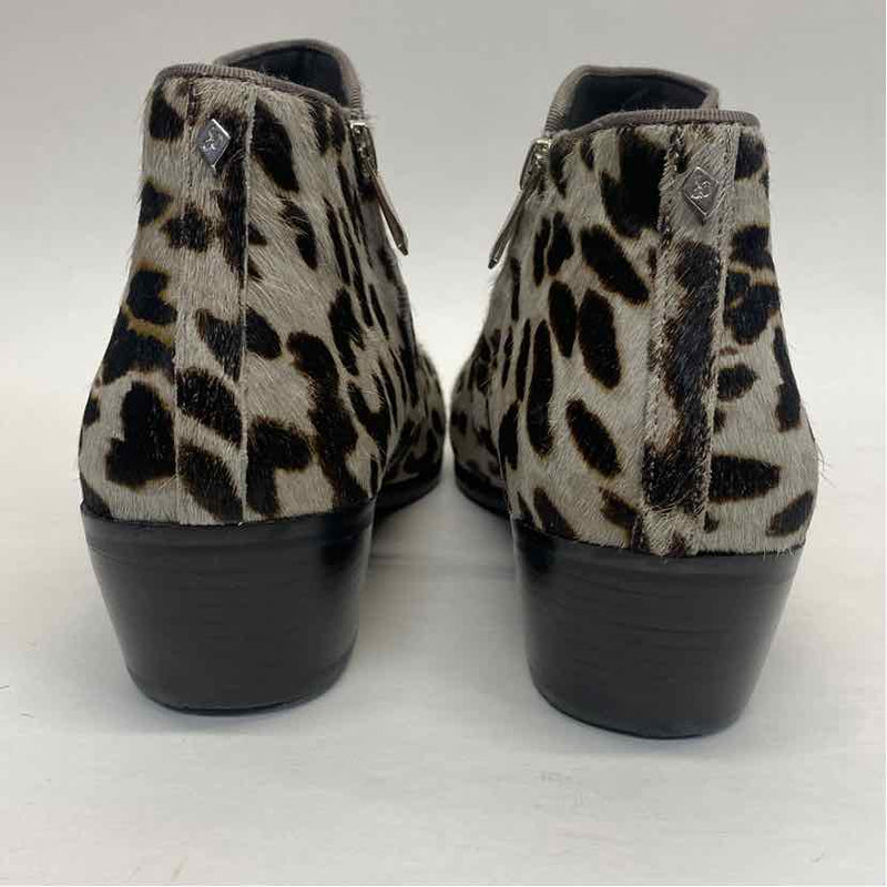 Sam Edelman Size 10 Women's Taupe-multi Animal Print Ankle Booties