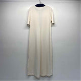 AYR Size L-XL Women's Offwhite Solid Maxi Dress