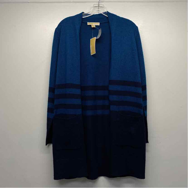 Michael Michael Kors Size S Women's Blue Stripe Maxi Cardigan Sweater