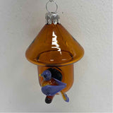 Artful Home Hanging Amber Glass Birdhouse Ornament - Fly Away Home