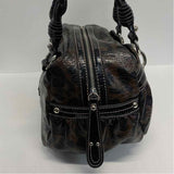 Kathy Van Zeland Brown-Black Faux Leather Animal Print Shoulder Handbag