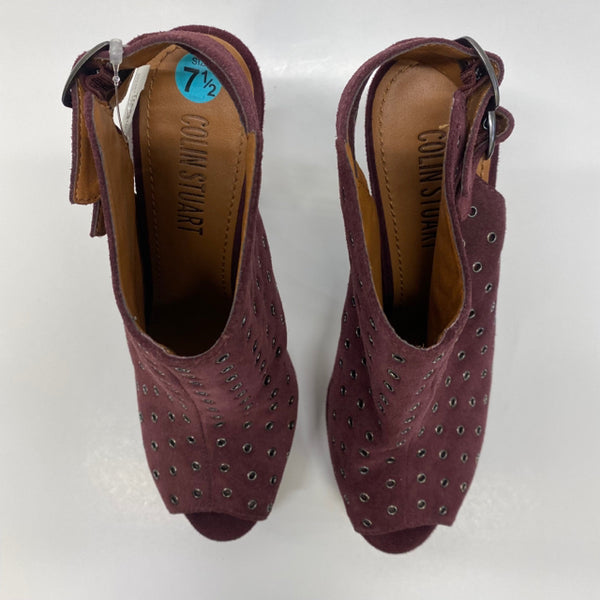 Colin Stuart Size 7.5 Burgundy Cut Out High Heel Shoes  display picture 1