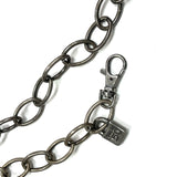 Uno de 50 Gray Metal Chain Necklace w Multiple Charms on Large Oval Ring