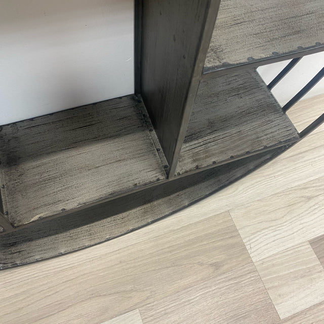 Hanging Gray Metal Round Shelf Unit