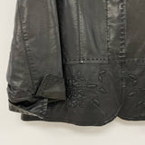 Chico's Women's Size 3-XL Black Embroidered Button Up Jacket