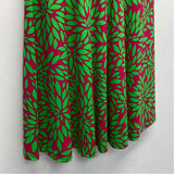 Arugh Size M Women's Fushia-Lime Pattern Fit And Flare Dress