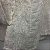 Cino Size M Women's White Eyelet Button Up Shirt