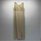 Karen Miller Size 14-L Women's Champagne Shimmer Maxi Dress w Long Sleeve Jacket