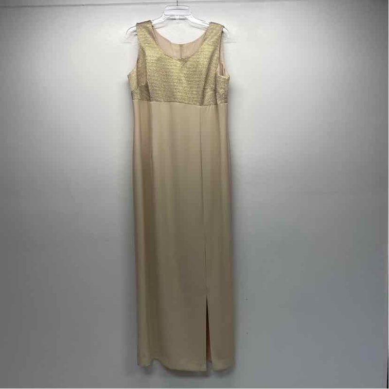 Karen Miller Size 14-L Women's Champagne Shimmer Maxi Dress w Long Sleeve Jacket