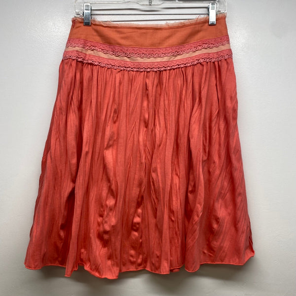 Free People Women's Size 2 Peach Wrinkled A Line- Knee Skirt