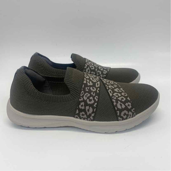 Clarks Size 8 Women's Olive Patchwork Slip On Shoes