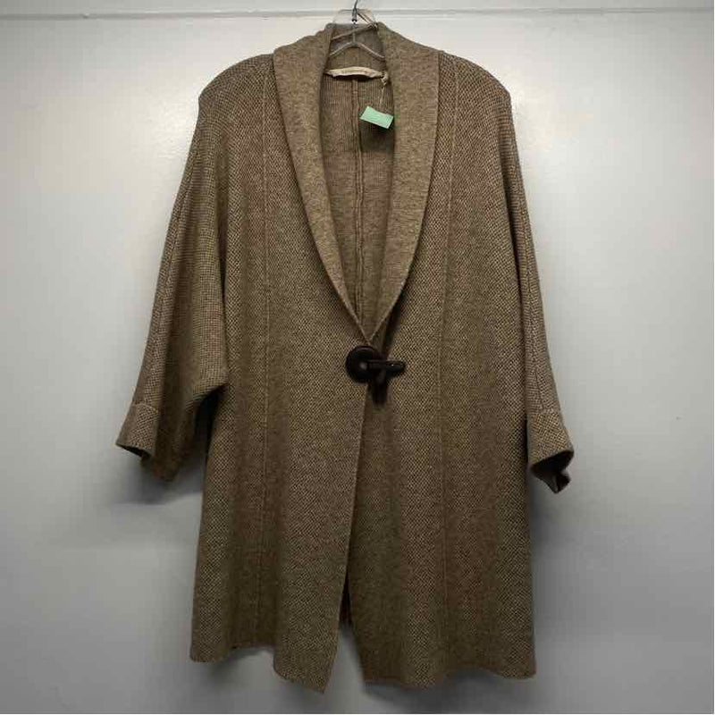 Soft Surroundings Size L Women's Brown Tweed Single Button Sweater