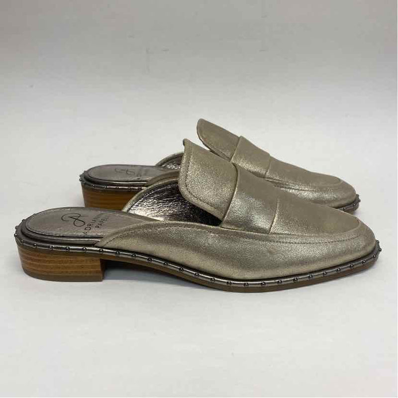 Adrianna Papell Size 8 Women's Gold Shimmer Mules Shoes