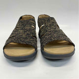 Kuru Size 8 Women's Black-Tan Tweed Slip On Sandals
