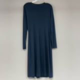 Max Mara Erica Size L Blue Solid Long Sleeves Faux Wrap Dress