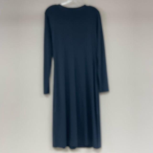 Max Mara Erica Size L Blue Solid Long Sleeves Faux Wrap Dress