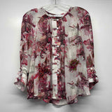 IRO Paris Size 32-XS Women's White-Multicolor Pattern Button Up Blouse