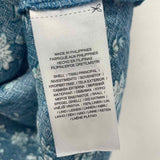 Lauren Ralph Lauren Size L Women's Blue Floral Button Up Short Slv Shirt Dress