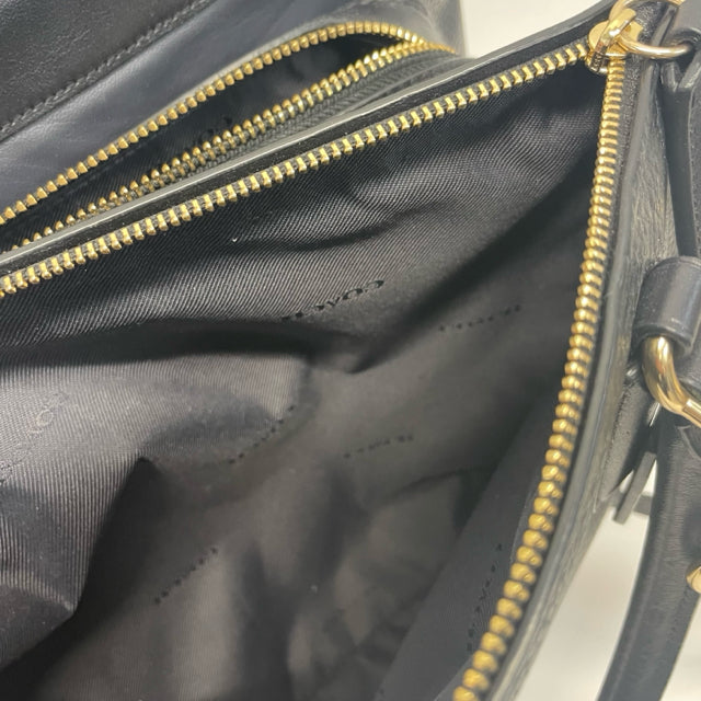 Coach Black Leather Pebbled Satchel Handbag
