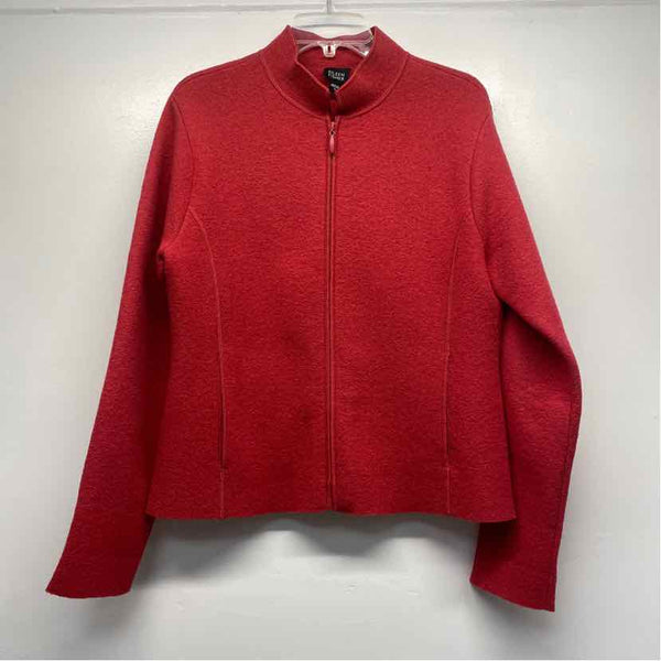 Eileen Fisher Women's Size S Coral Solid Zip Up Jacket