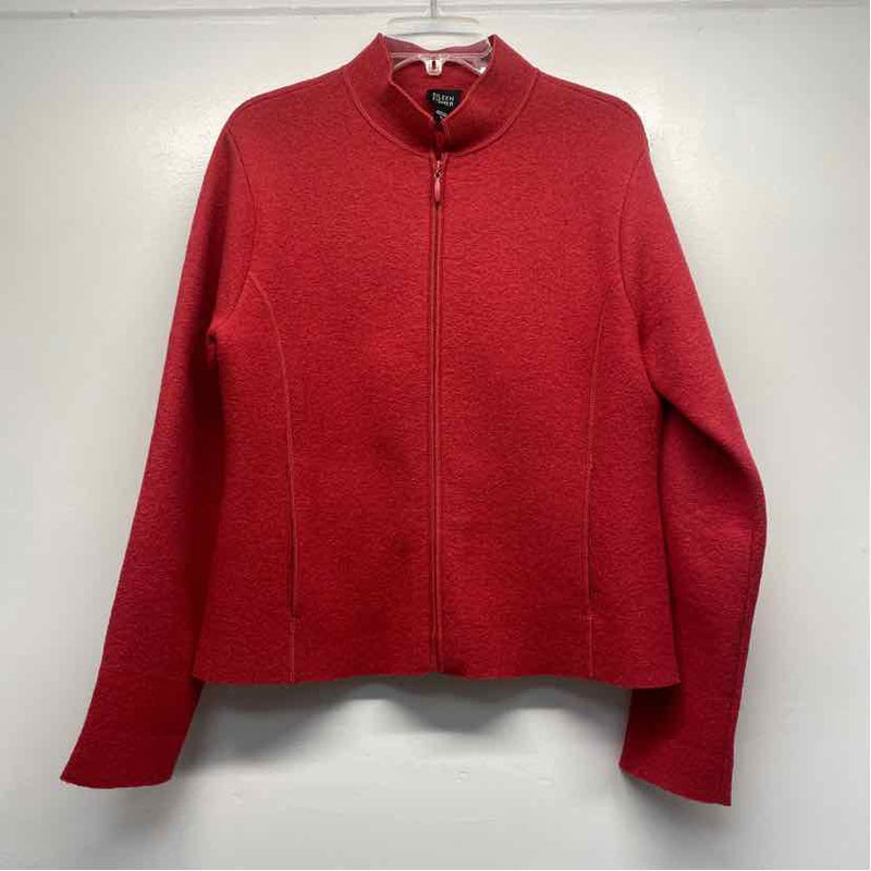 Eileen Fisher Women's Size S Coral Solid Zip Up Jacket