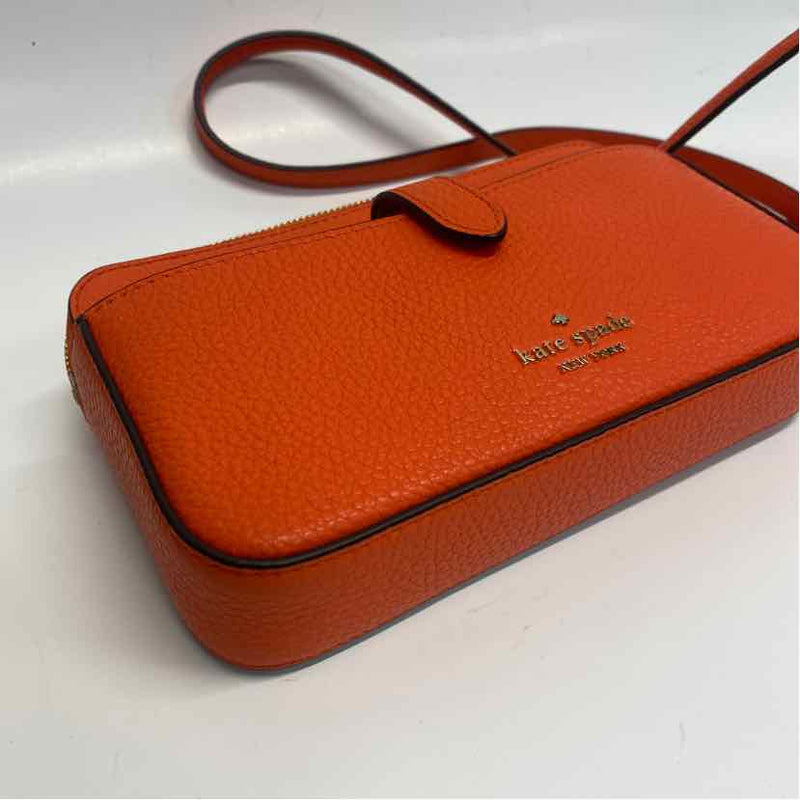 Kate Spade Orange Leather Pebbled Crossbody Handbag