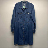 Levis Size Xl Women's Blue Solid Shirt Dress