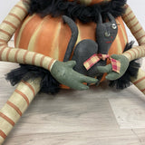 Joe Spencer Gathered traditions Primitive Halloween pumpkin with cat man