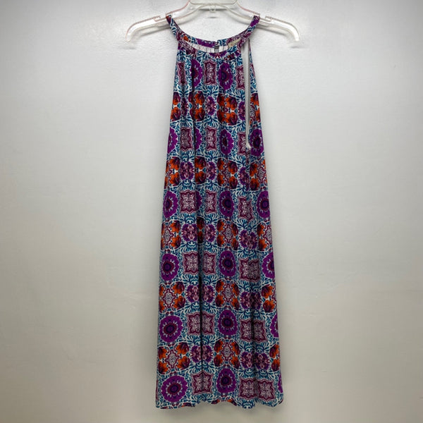 Cremieux Women's Size 12-L Purple-Multicolor Floral Halter Dress