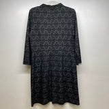 Loft Women's Size 10-M Black-Gray Embossed Long Sleeve Dress