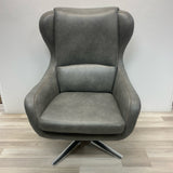 Swivel Gray Leather Chair