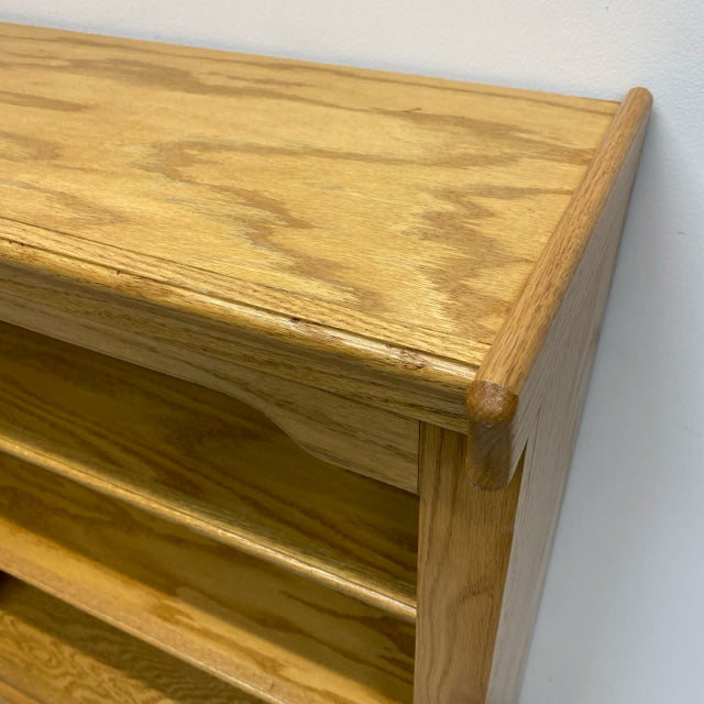 Tan Solid Oak Bookshelf with 2 Removable Shelves