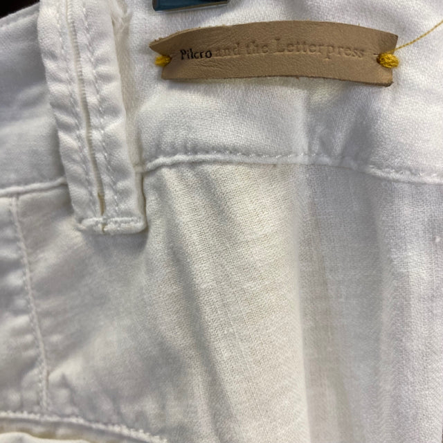 Pilcro - Anthropologie Size 4 Women's White Solid Flare Hem Pants