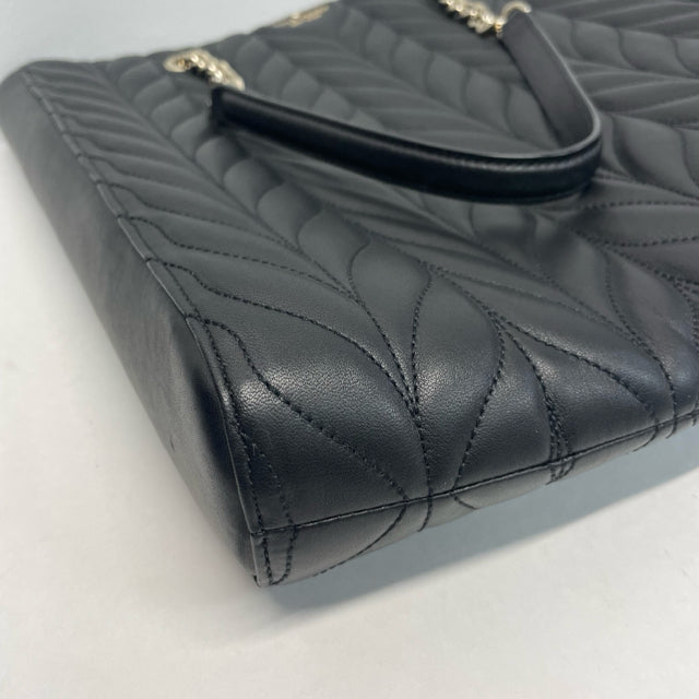 Kate Spade Black Leather Quilted Tote Handbag